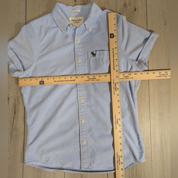 Abercrombie & Fitch mens L button up denim muscle shirt - Picture 6 of 6